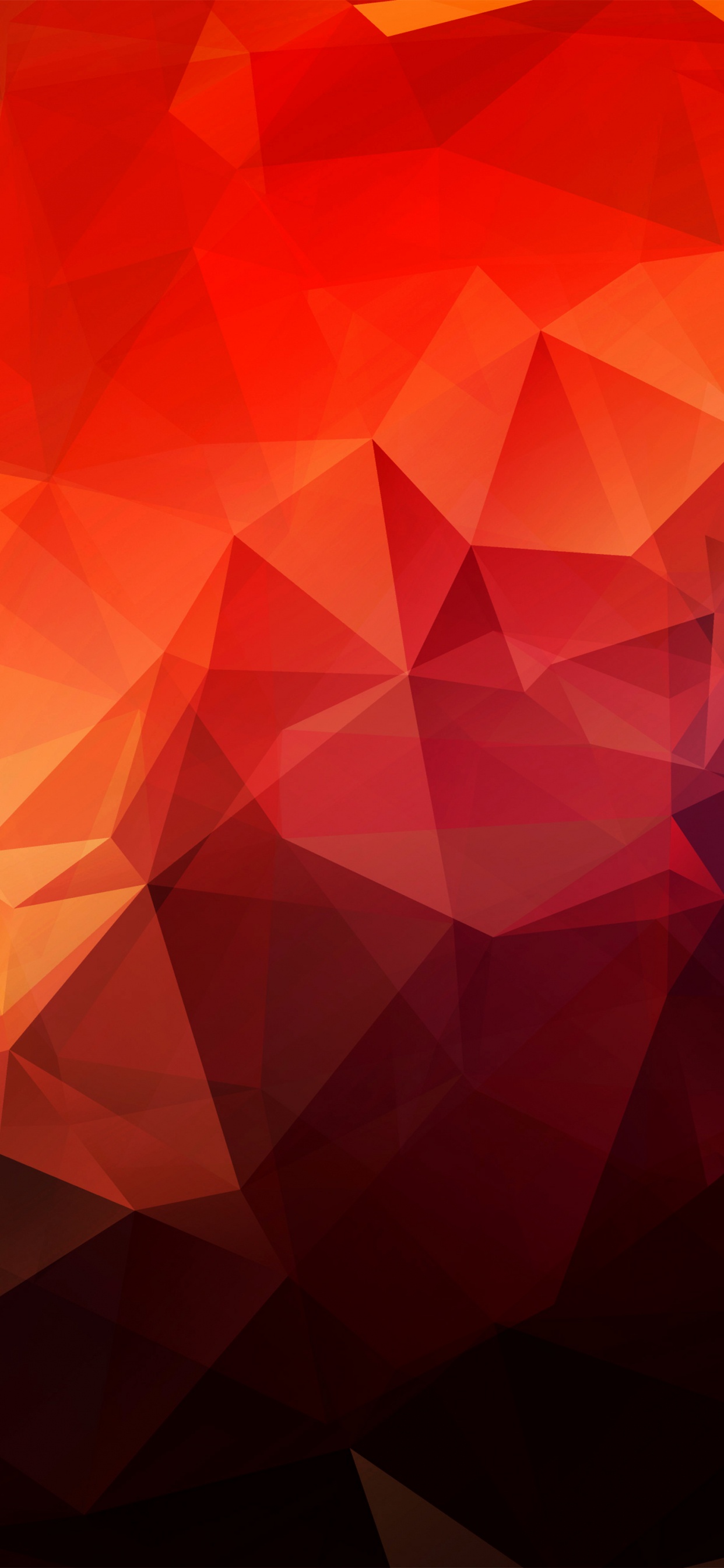 Обои полигон, красный цвет, треугольник, узор, симметрия в разрешении 1242x2688