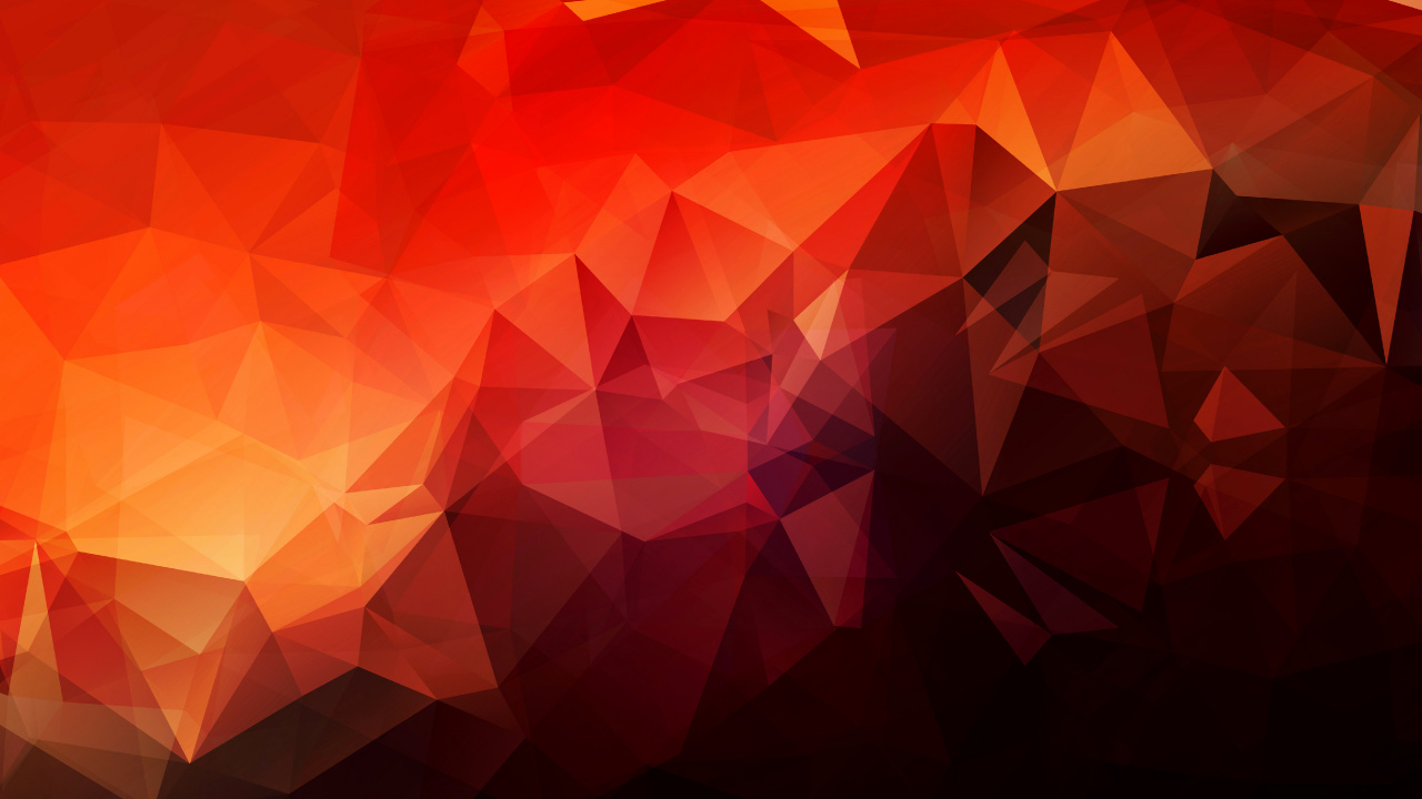 Обои полигон, красный цвет, треугольник, узор, симметрия в разрешении 1280x720