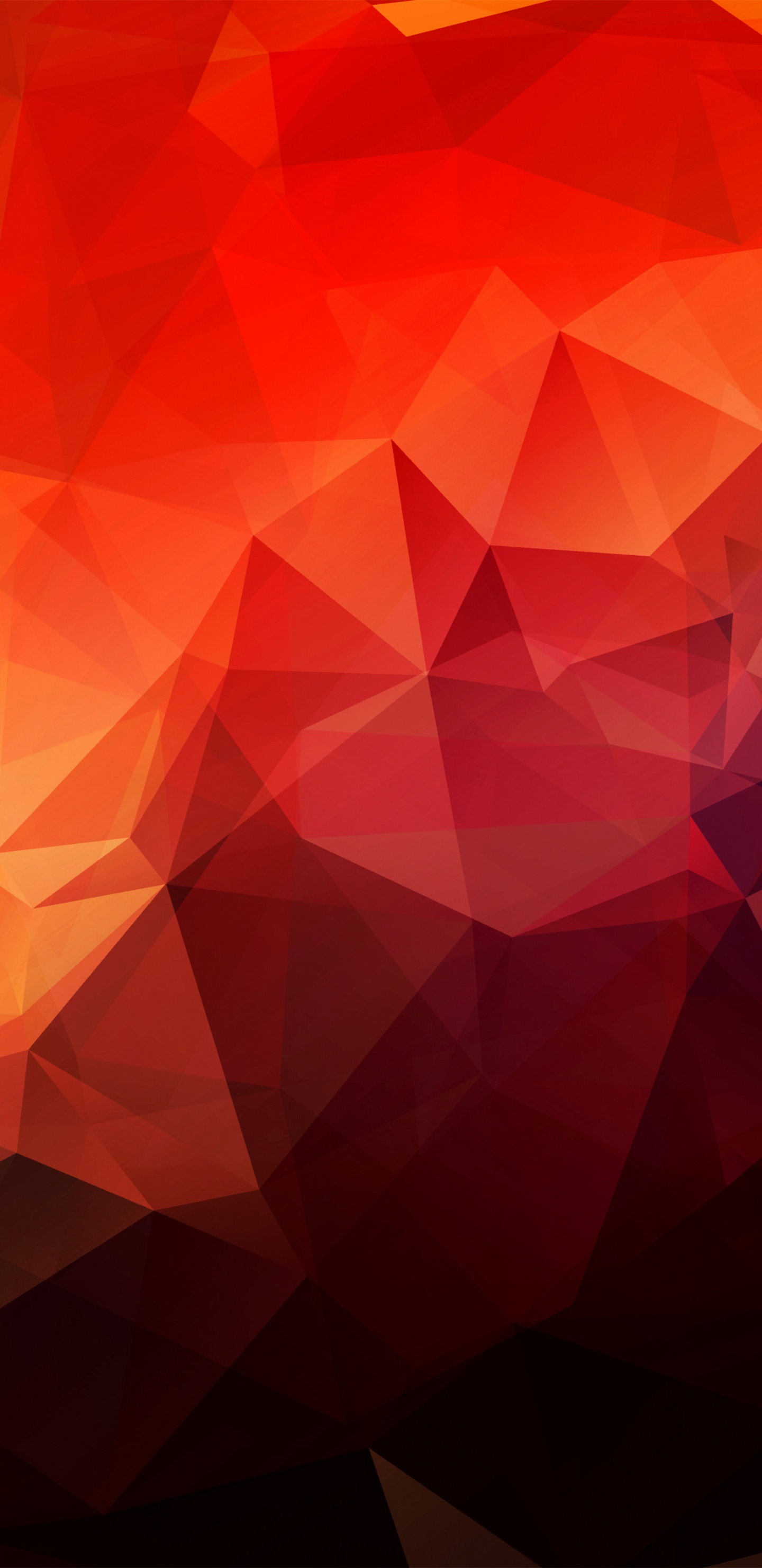 Обои полигон, красный цвет, треугольник, узор, симметрия в разрешении 1440x2960