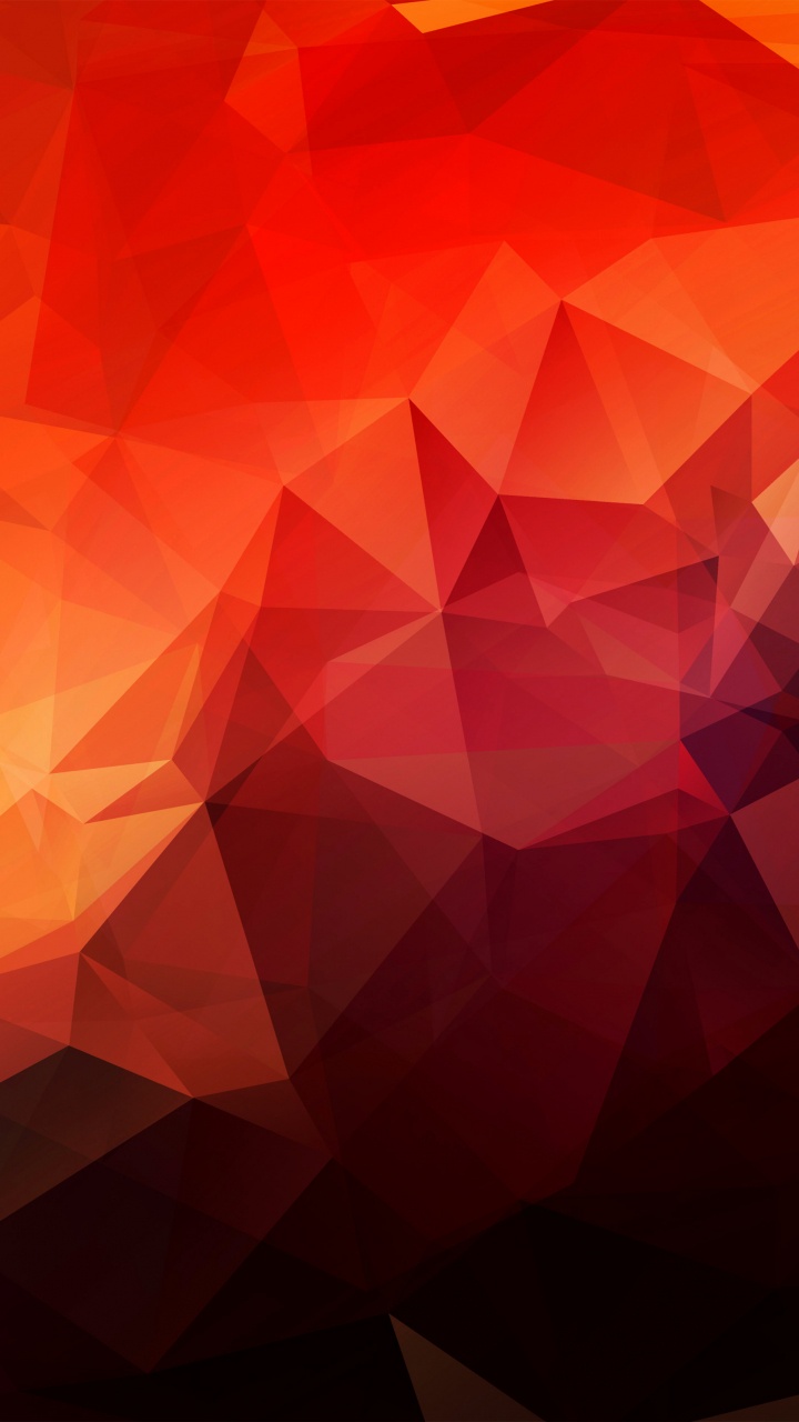 Обои полигон, красный цвет, треугольник, узор, симметрия в разрешении 720x1280