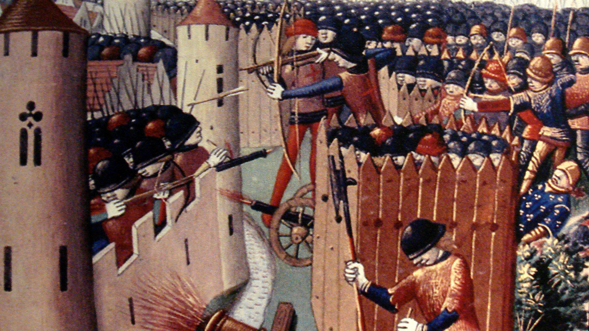 Обои Осада Орланс, Столетняя Война, пушка, 100 лет пушки войны, арт в разрешении 1920x1080