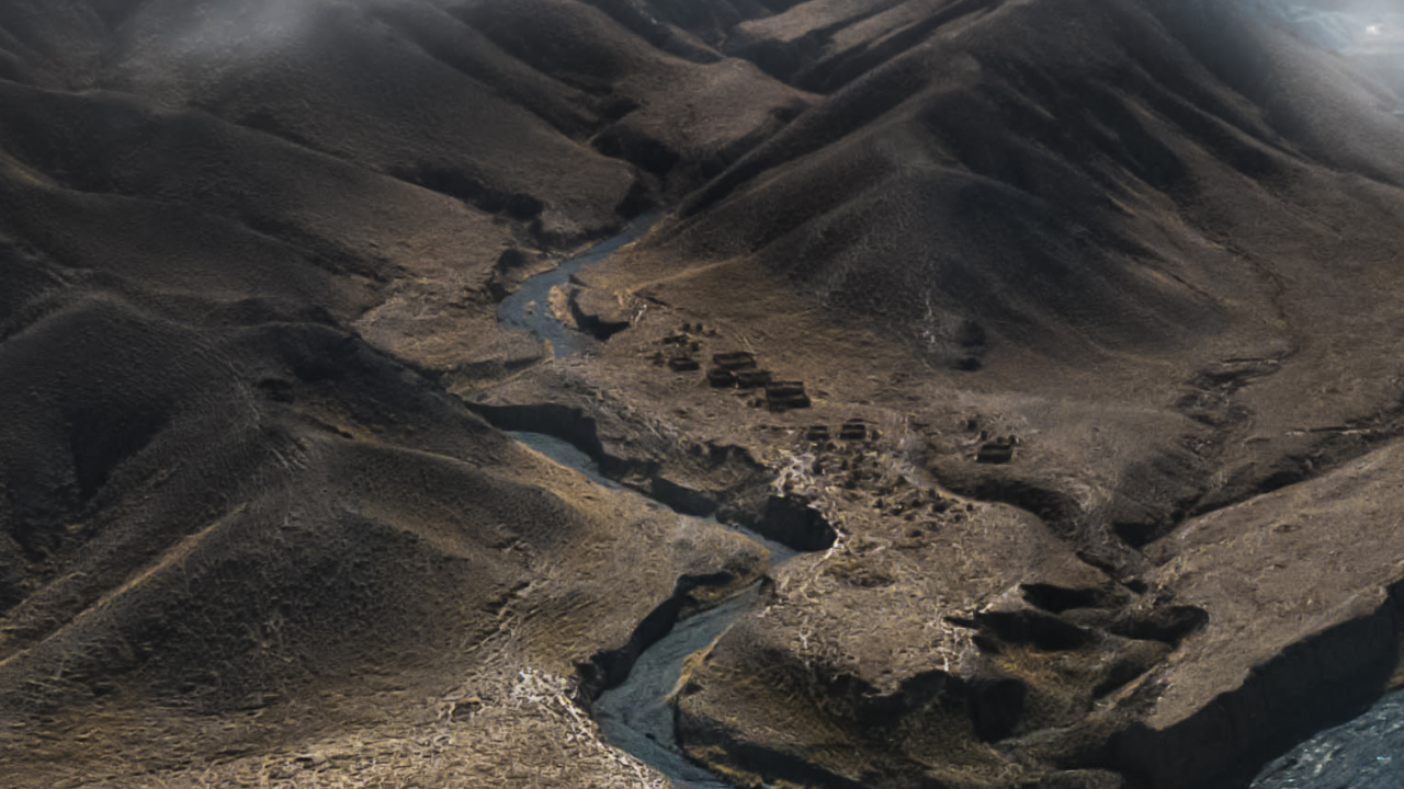 Обои нагорье, гора, вода, облако, склон в разрешении 1280x720