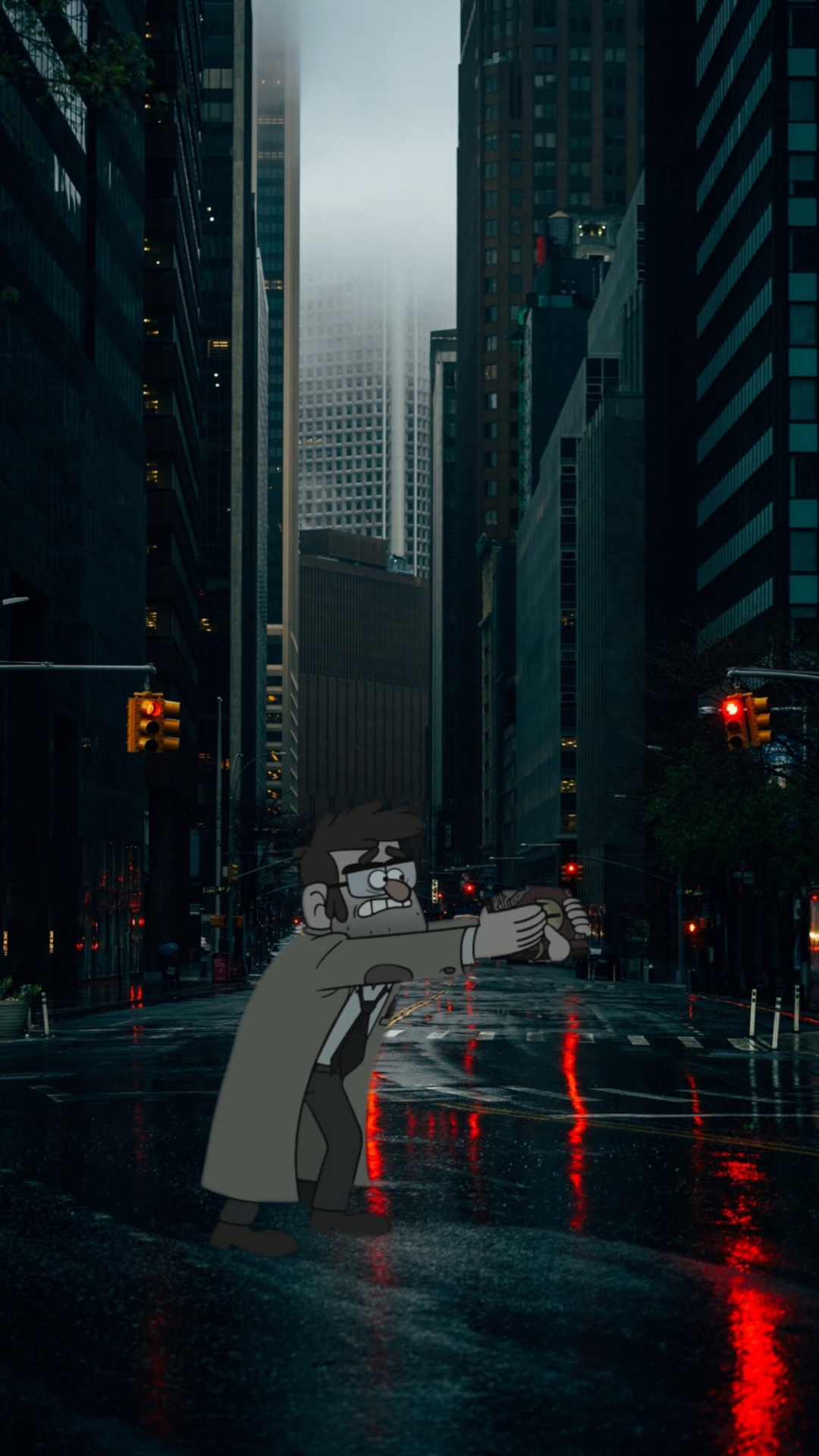 Обои небоскреб, городской пейзаж, здание, дорожное покрытие, башня в разрешении 1080x1920