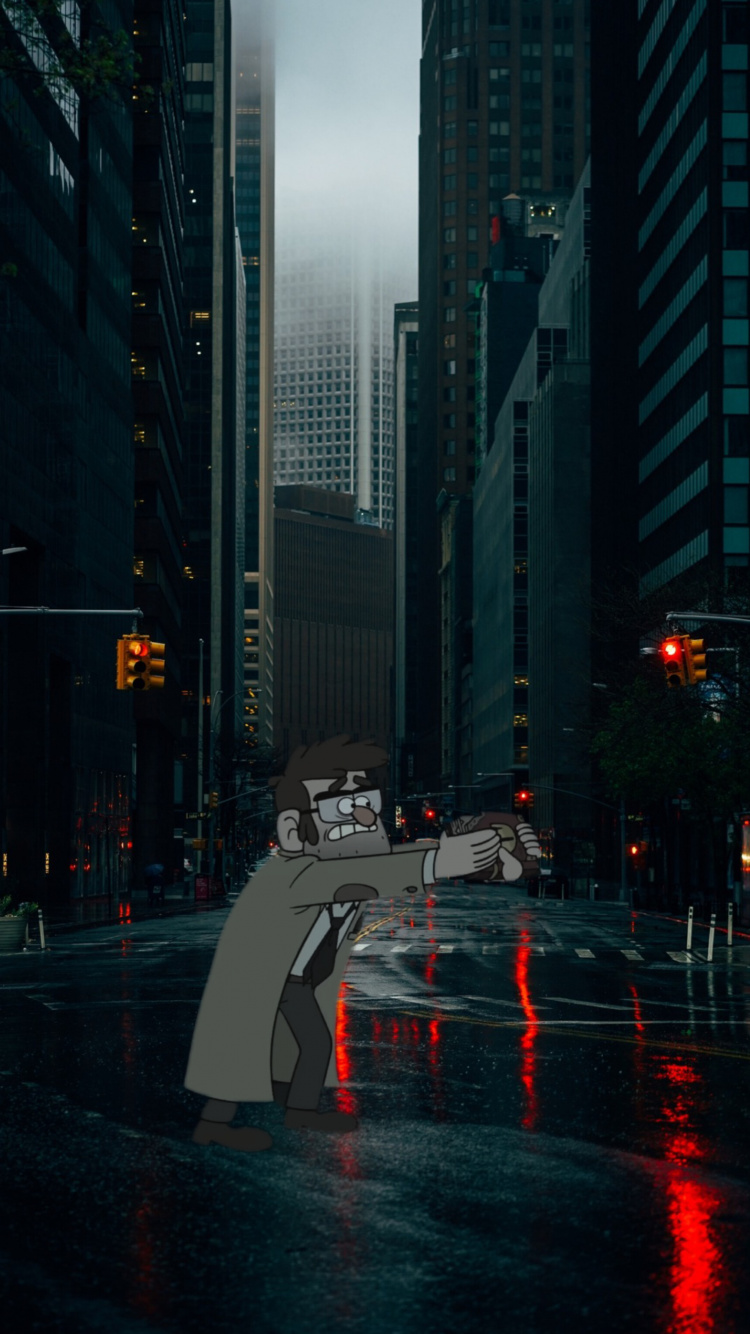 Обои небоскреб, городской пейзаж, здание, дорожное покрытие, башня в разрешении 750x1334