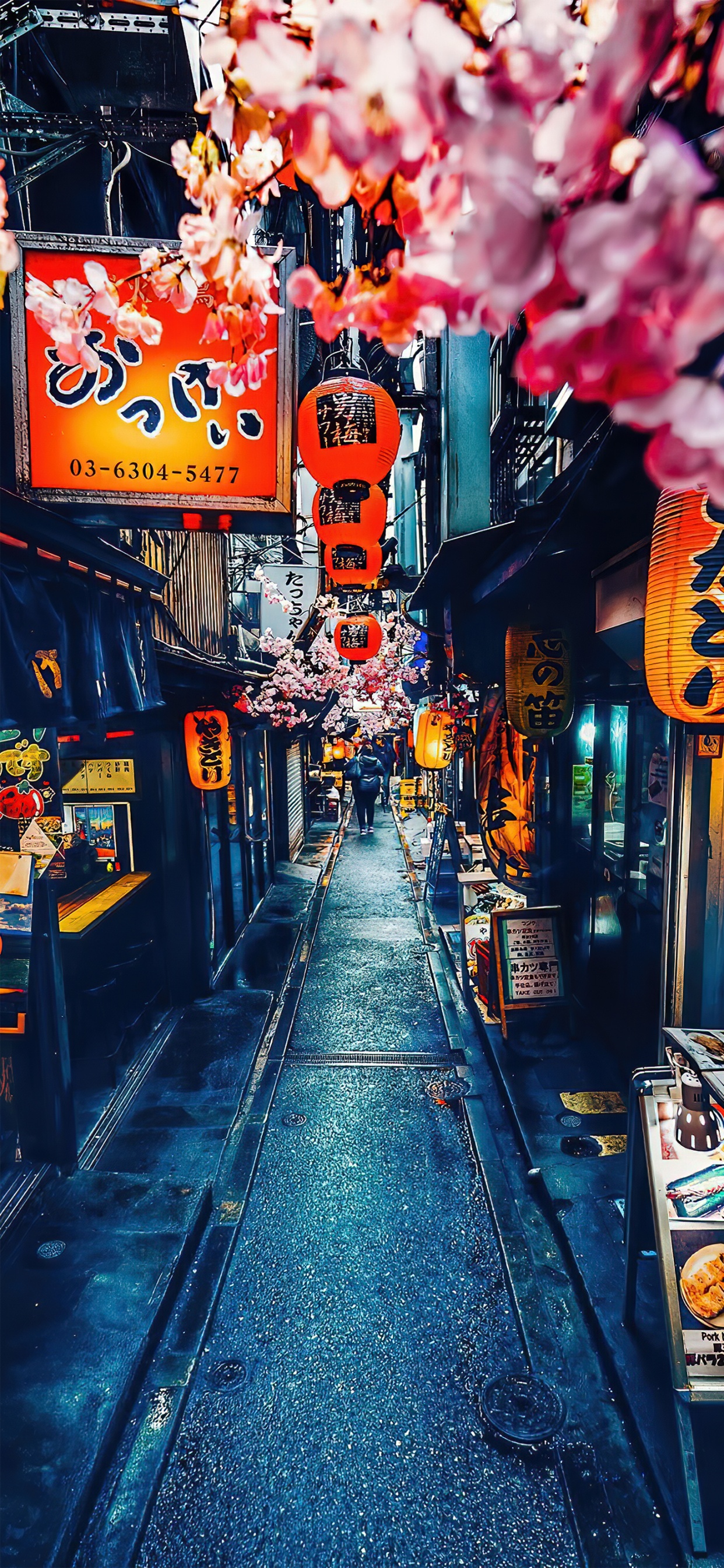 Обои омоиде ёкоч, Оранжевый цвет, соседство, аллея, общественное место в разрешении 1242x2688