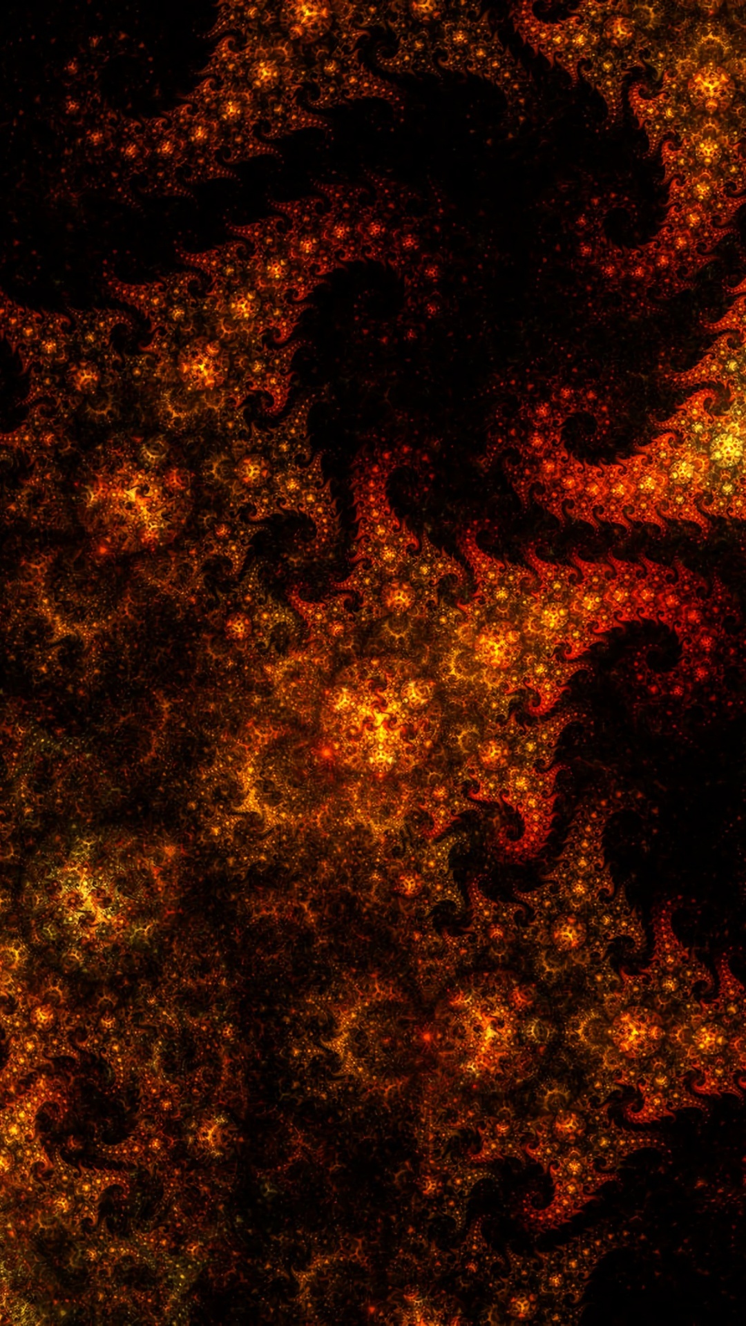 Обои фрактальное искусство, пламя, красный цвет, Апельсин, тепло в разрешении 1080x1920