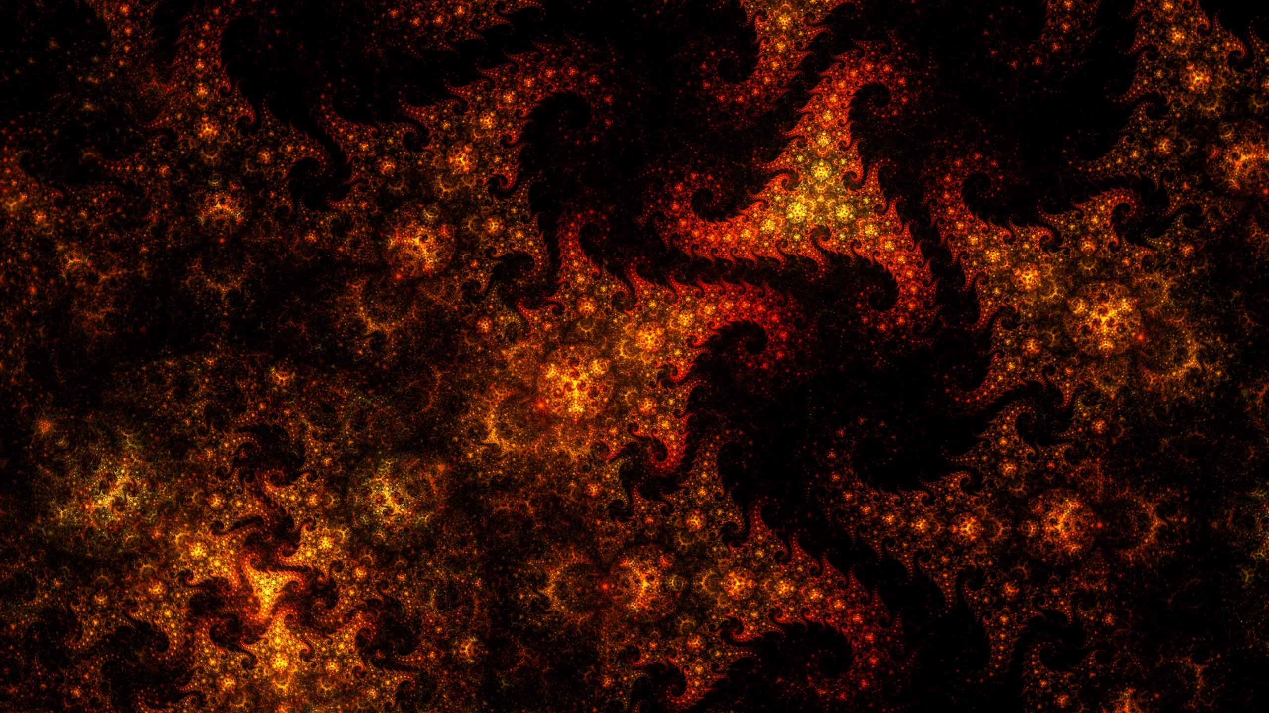Обои фрактальное искусство, пламя, красный цвет, Апельсин, тепло в разрешении 2560x1440