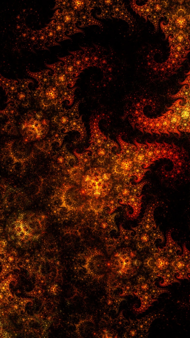Обои фрактальное искусство, пламя, красный цвет, Апельсин, тепло в разрешении 720x1280