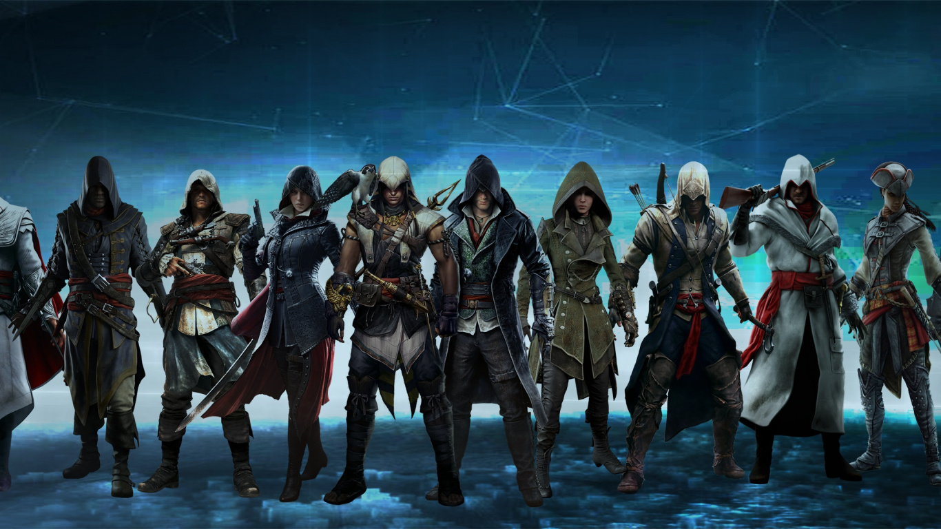 Обои темнота, assassins creed origins, фан арт, арт, броня в разрешении 1366x768