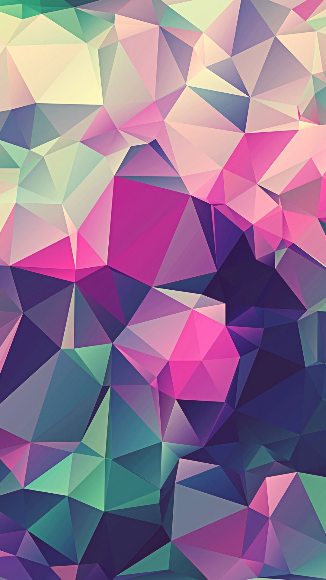 Обои полигон, узор, пурпур, треугольник, розовый в разрешении 1080x1920