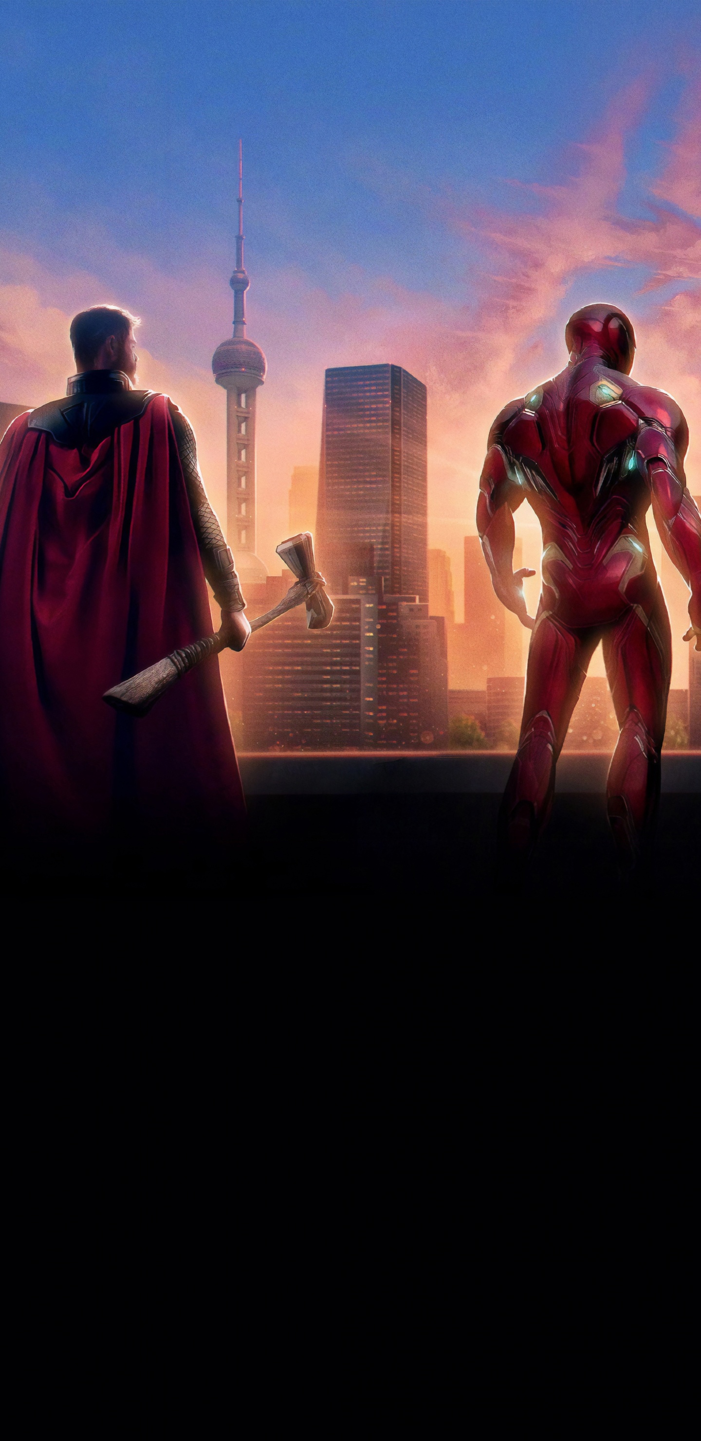 Обои Железный человек, мститель, сцена, команда, Представление в разрешении 1440x2960