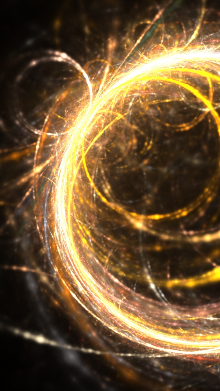 Обои свет, желтый, темнота, фрактальное искусство, ночь в разрешении 720x1280