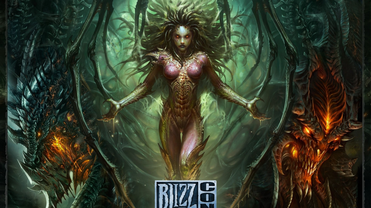 Обои мифология, зерг, Сара керриган, персонажи из старкрафта, Blizzard Entertainment в разрешении 1280x720