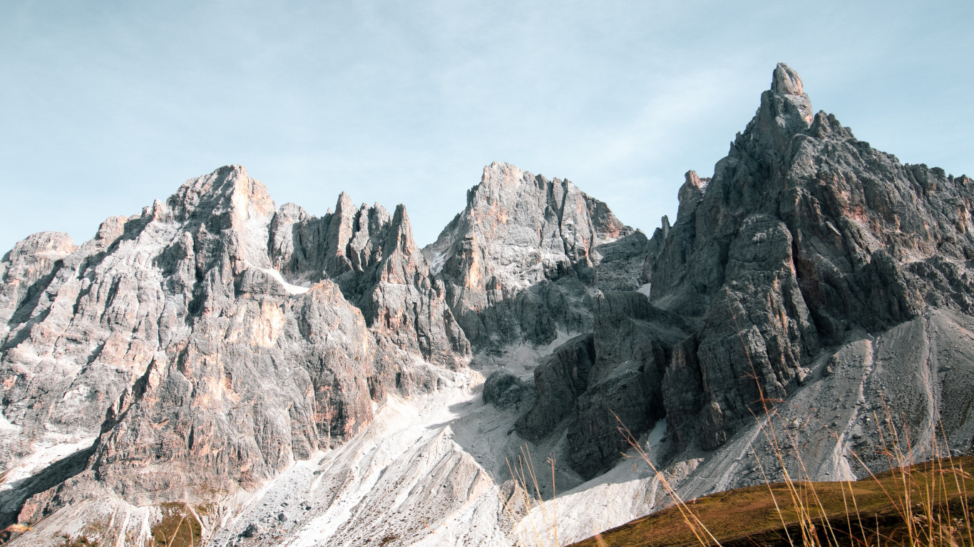 Обои гора, пейзажи гор, Рокка-Пьеторе, горный перевал, Альпы в разрешении 1366x768