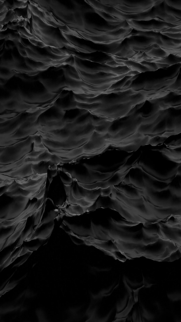 Обои черная вода, вода, жидкий, жидкость, монохромный в разрешении 750x1334