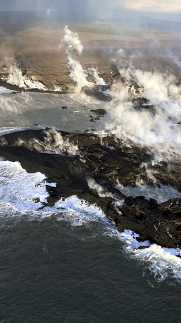 Обои вулкан, лава, ВОГ, Побездельничать, вода в разрешении 720x1280