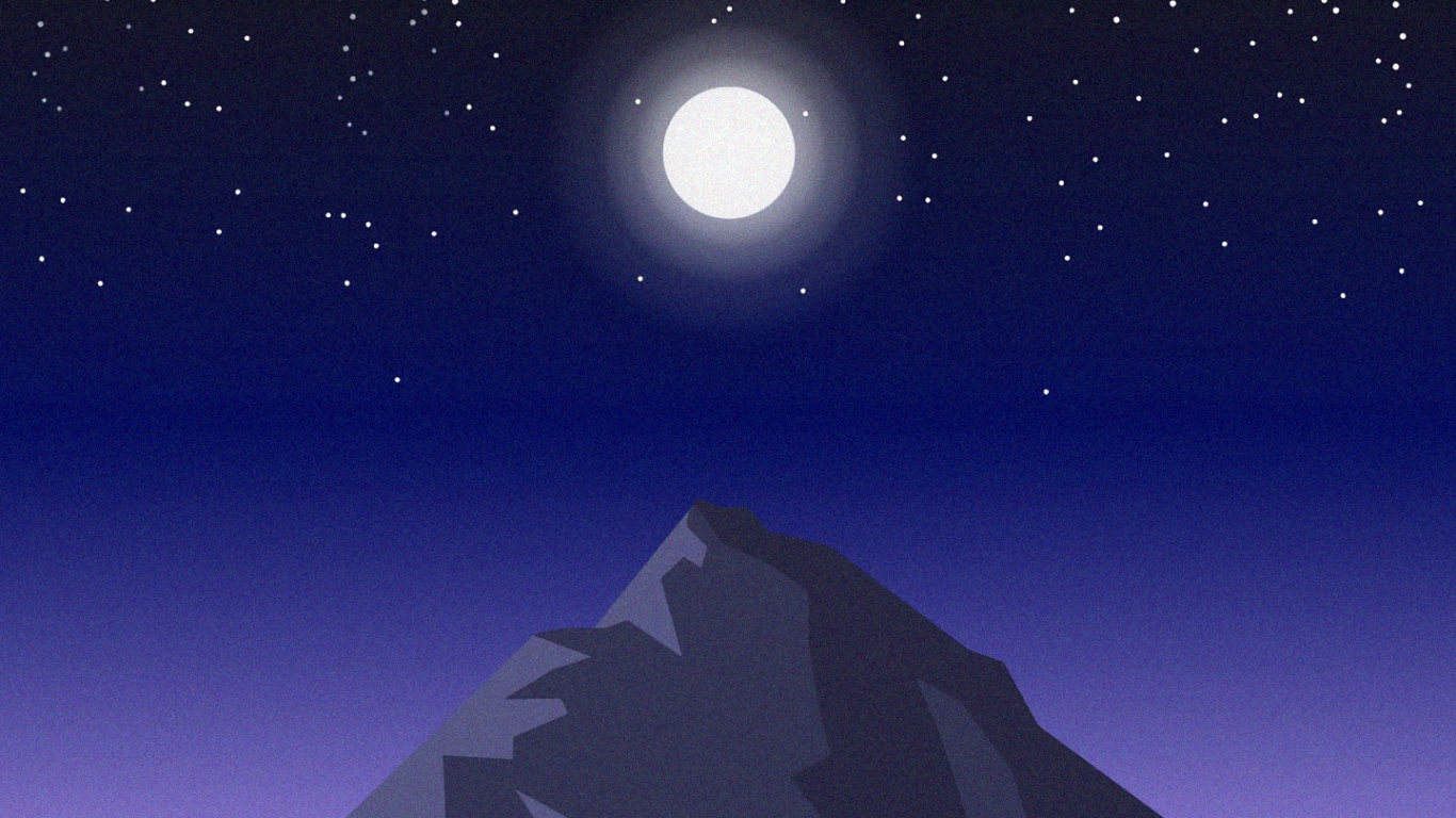 Обои горный рельеф, свет, небесное явление, гора, ночь в разрешении 1366x768