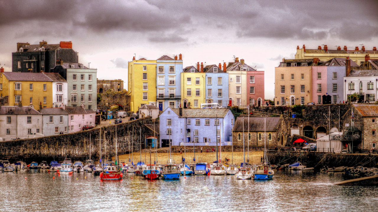 Обои город, гавань, вода, городок, водный путь в разрешении 1280x720