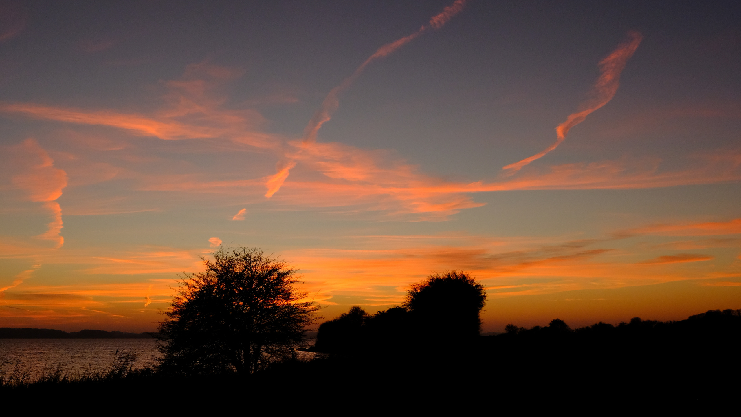 Обои закат, рассвет, вечер, послесвечение, облако в разрешении 2560x1440