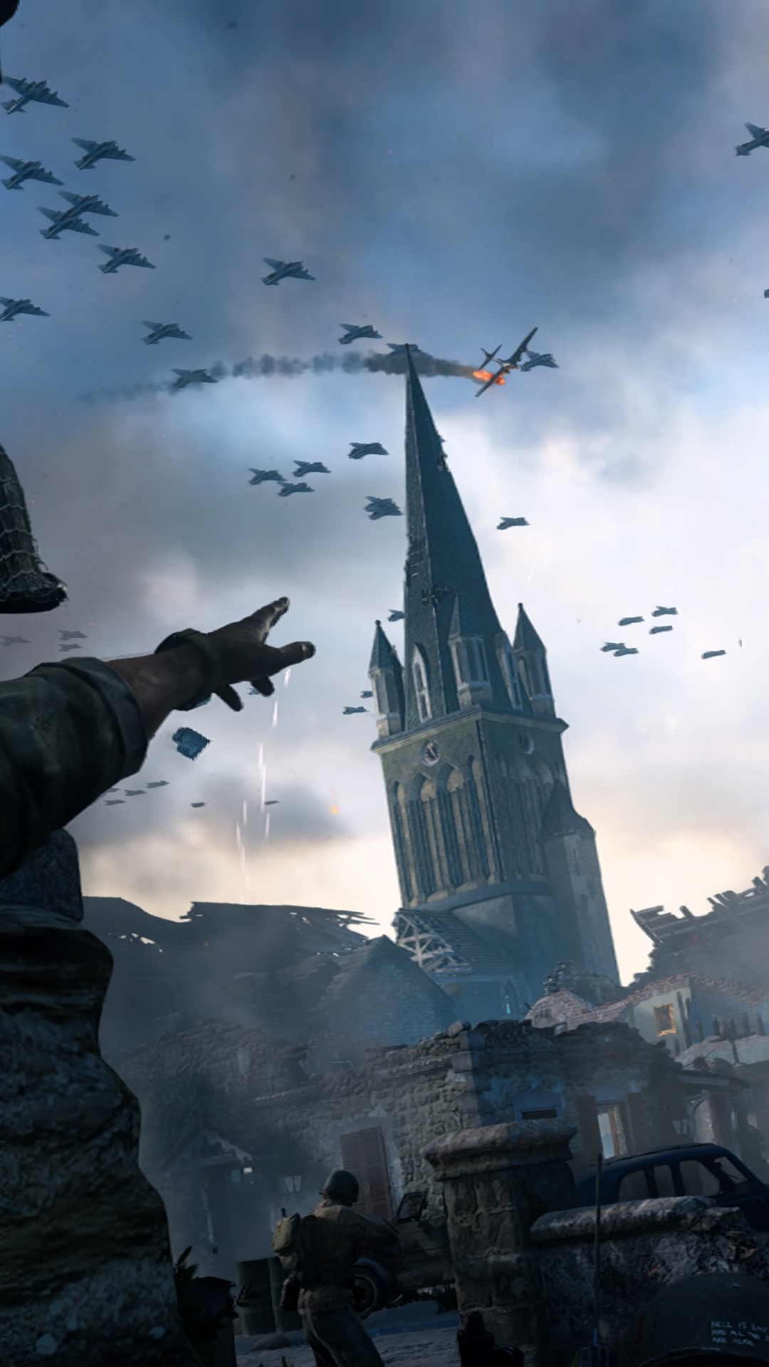 Обои Call of Duty WWII, call of duty zombies, компьютерная игра, игры, солдат в разрешении 1080x1920