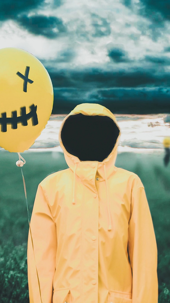 Обои чувство, желтый, горизонт, лето, облако в разрешении 720x1280