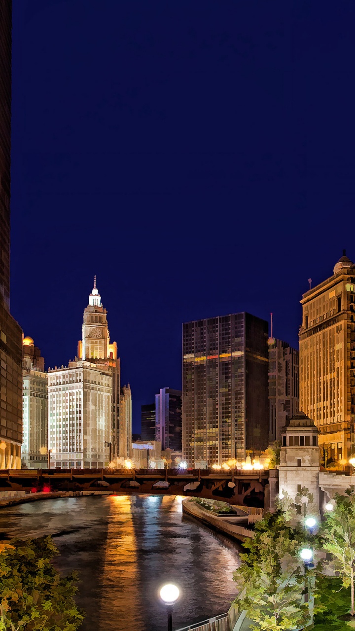 Обои Чикаго, город, городской пейзаж, городской район, метрополия в разрешении 720x1280