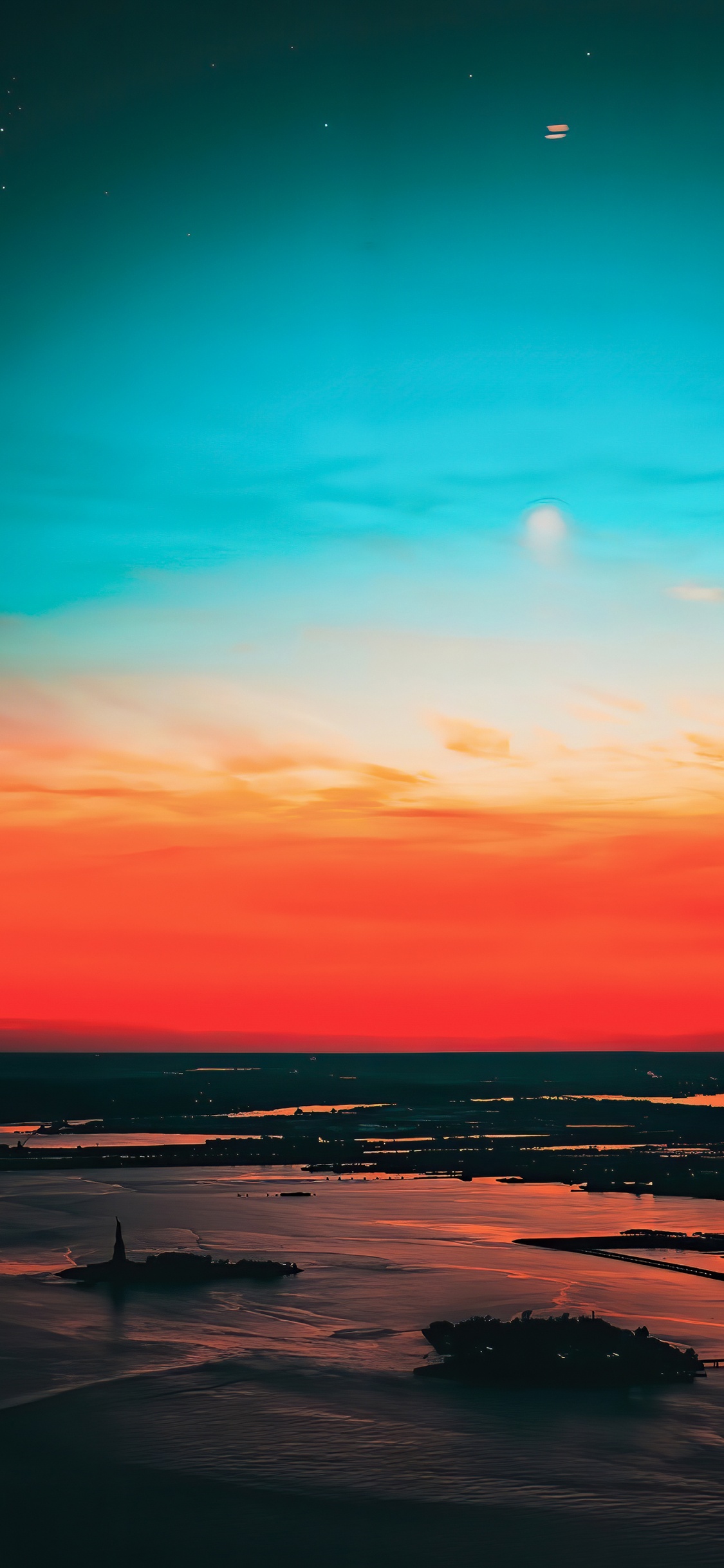 Обои послесвечение, вода, облако, жидкий, природный ландшафт в разрешении 1125x2436