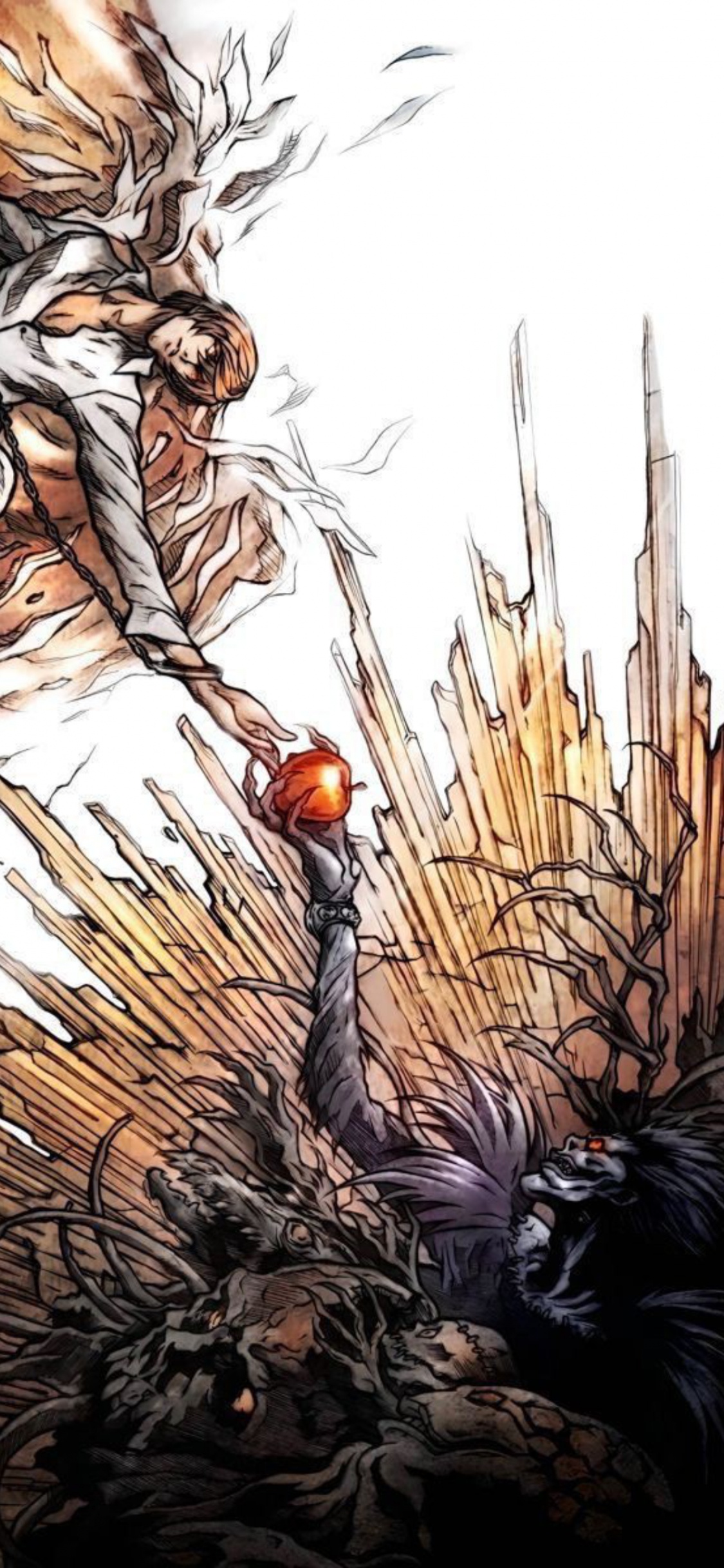 Обои иллюстрация, Ягами Лайт, арт, аниме арт, мультик в разрешении 1125x2436