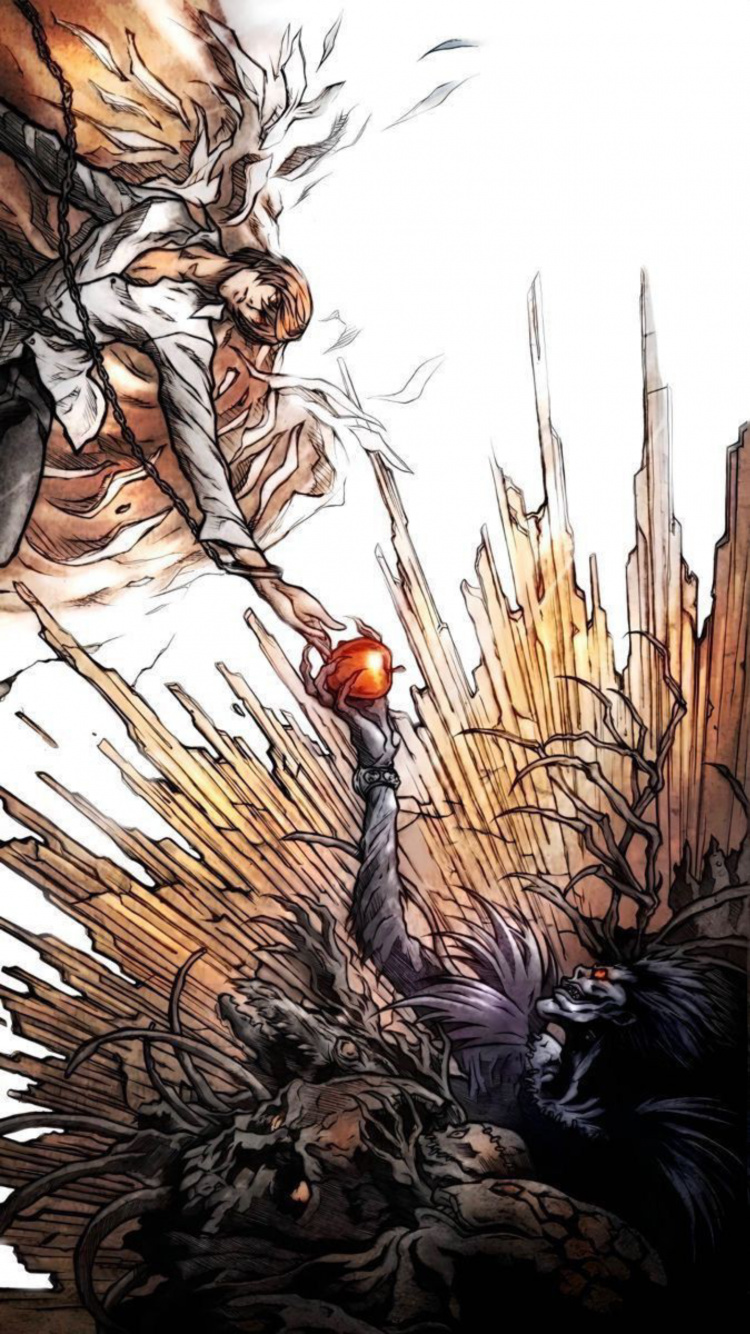 Обои иллюстрация, Ягами Лайт, арт, аниме арт, мультик в разрешении 750x1334