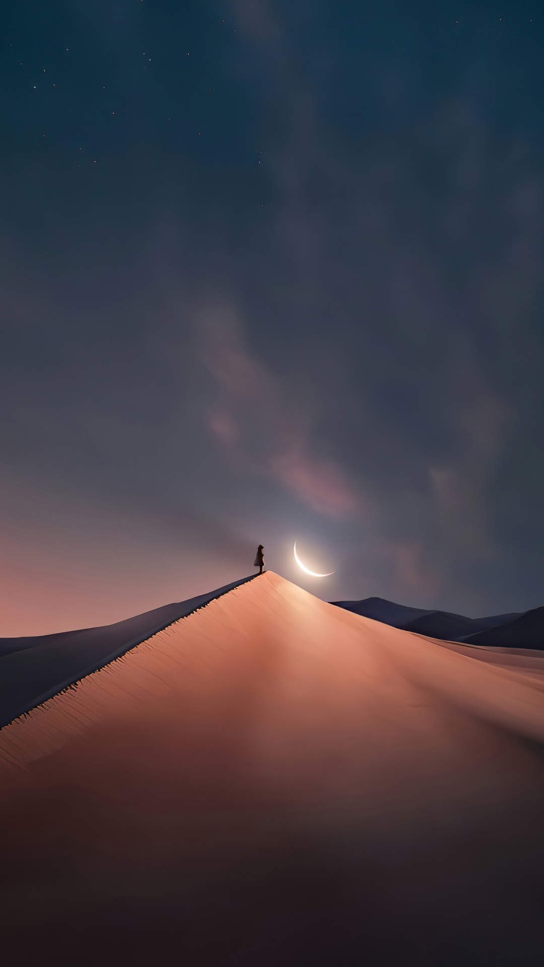 Обои луна ночное небо, лунный свет, ночное небо, Астрономия, ночь в разрешении 1080x1920