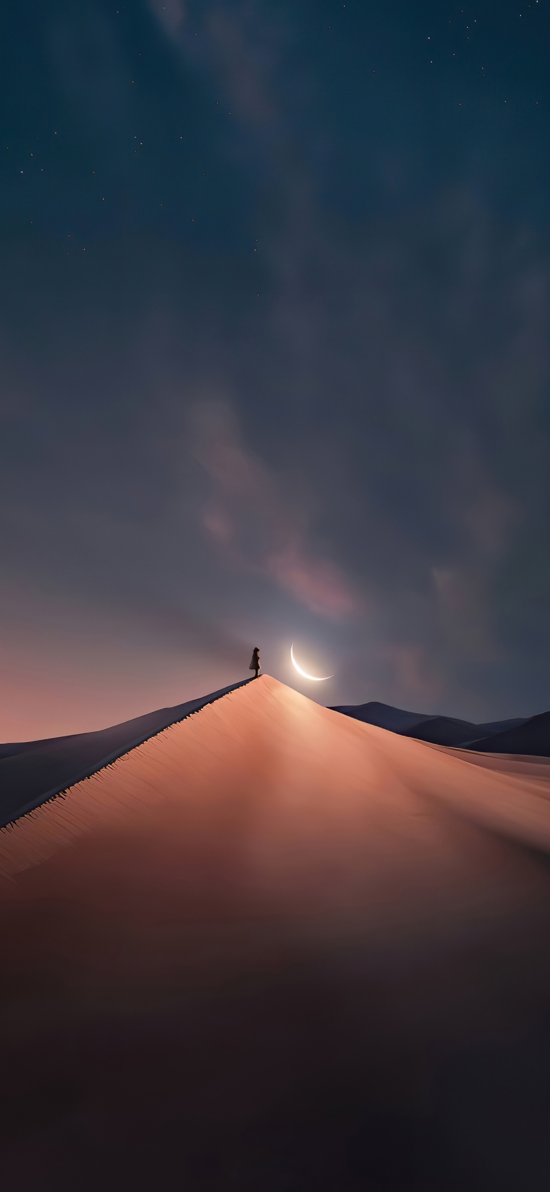 Обои луна ночное небо, лунный свет, ночное небо, Астрономия, ночь в разрешении 1125x2436