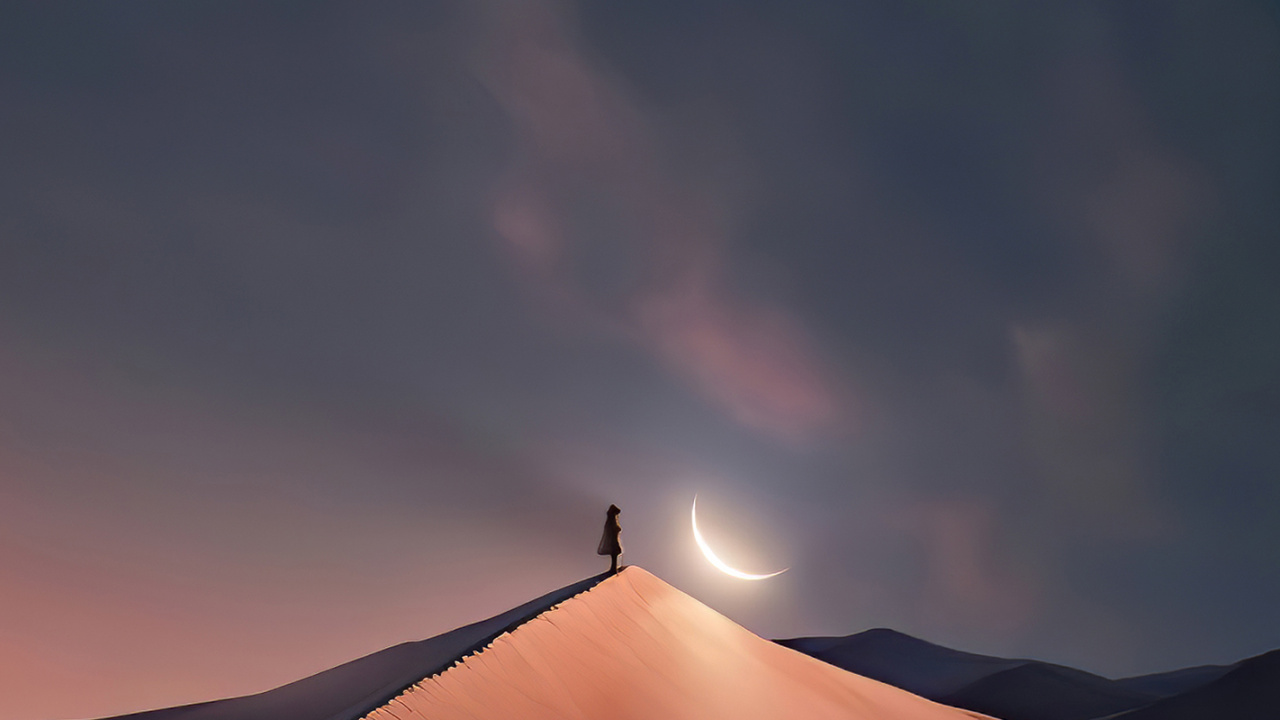 Обои луна ночное небо, лунный свет, ночное небо, Астрономия, ночь в разрешении 1280x720