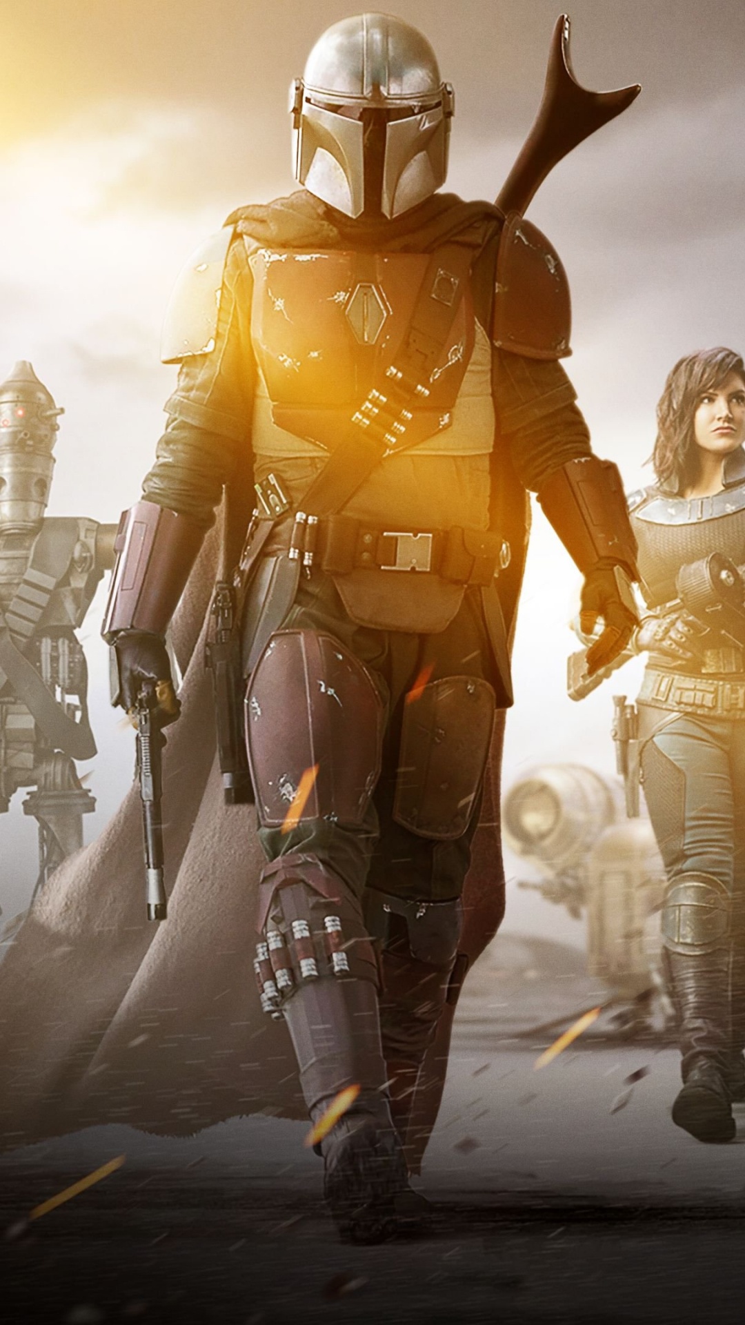 Обои Мандалорец, звездные войны, желтый, человек, Цифровой композитинг в разрешении 1080x1920