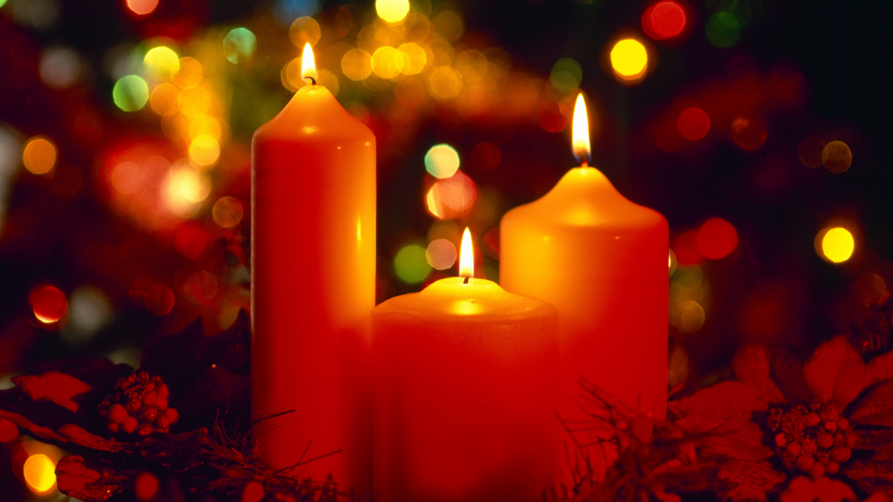 Обои Рождественский день, свеча, освещение, свет, Сочельник в разрешении 1280x720