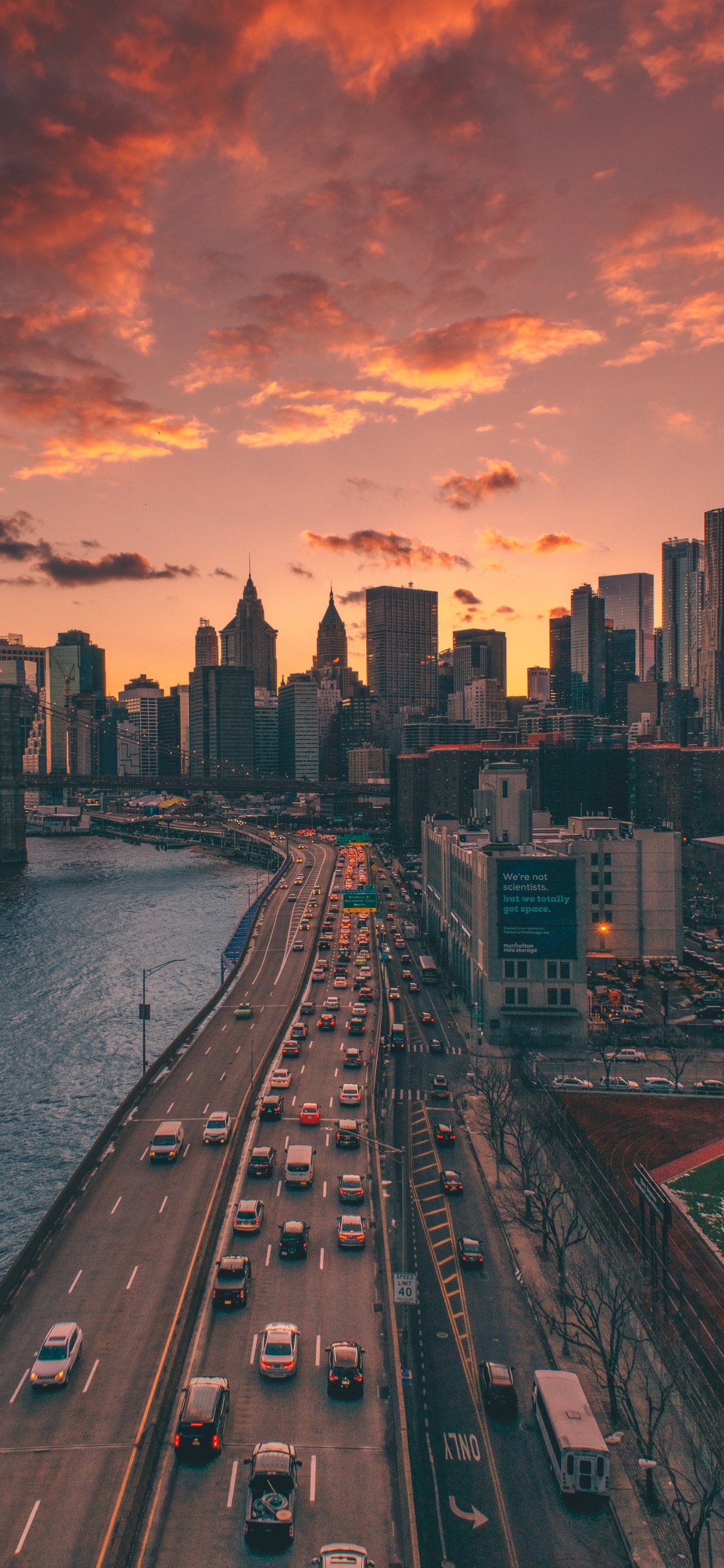 Обои Бруклинский мост, манхэттенский мост, мост, мост Golden Gate, здание в разрешении 1125x2436