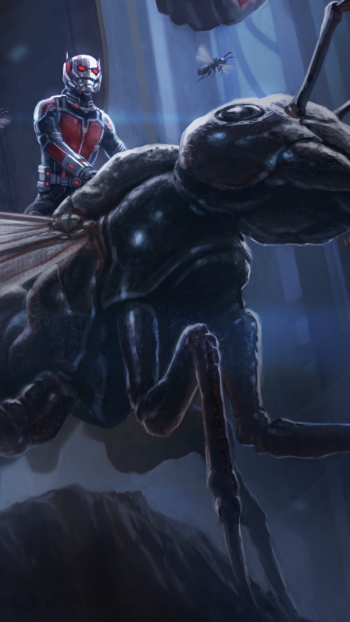 Обои Человек-муравей, marvel, комиксы Марвел, компьютерная игра, темнота в разрешении 720x1280