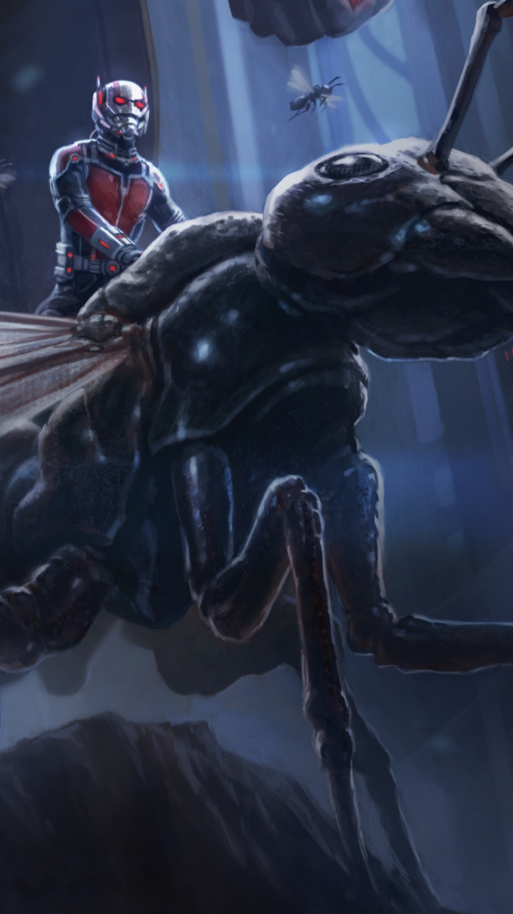 Обои Человек-муравей, marvel, комиксы Марвел, компьютерная игра, темнота в разрешении 750x1334