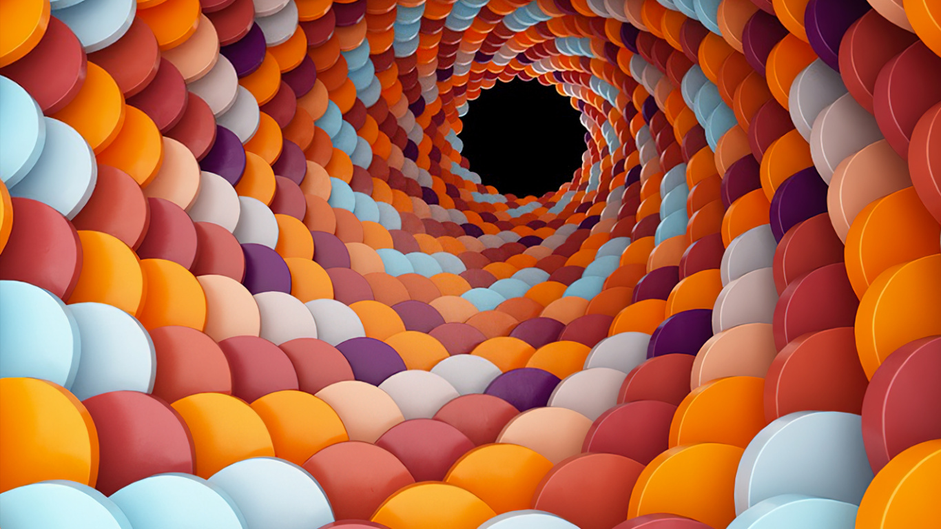 Обои Оранжевый цвет, красочность, свет, синий, лазурный в разрешении 1366x768