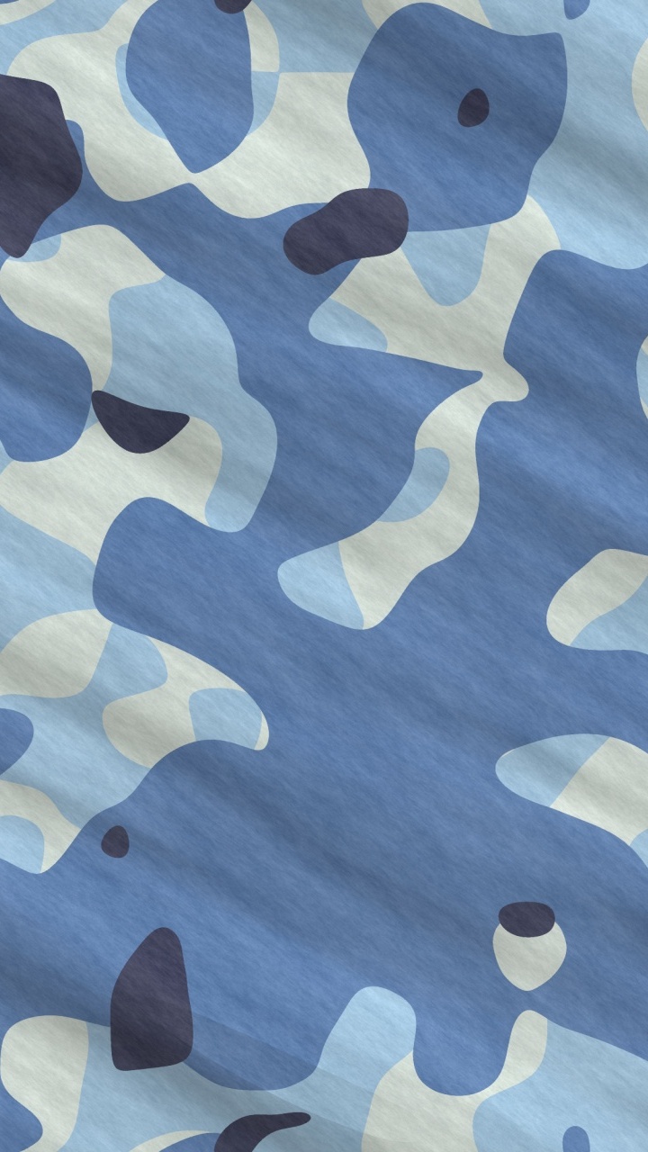 Обои камуфляж, синий, узор, дизайн, ткань в разрешении 720x1280