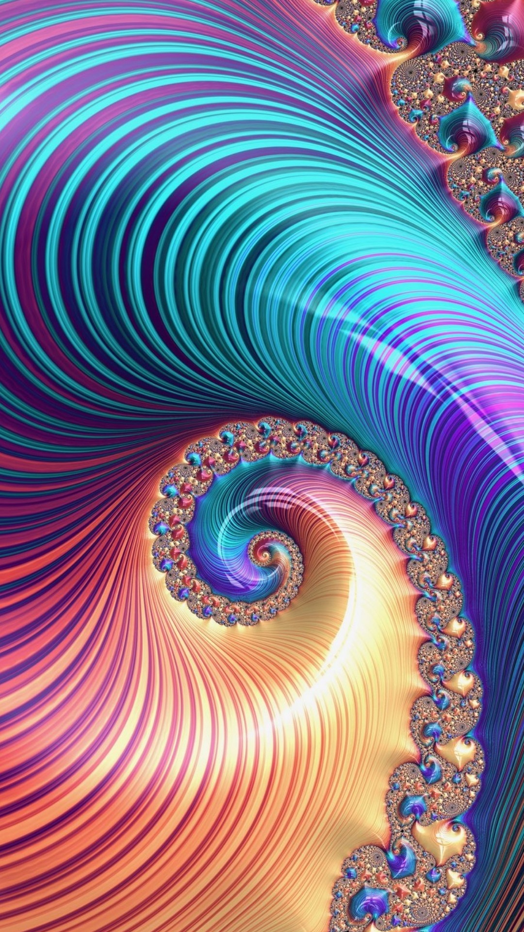 Обои фрактальное искусство, фрактал, спираль, абстракция, свет в разрешении 1080x1920