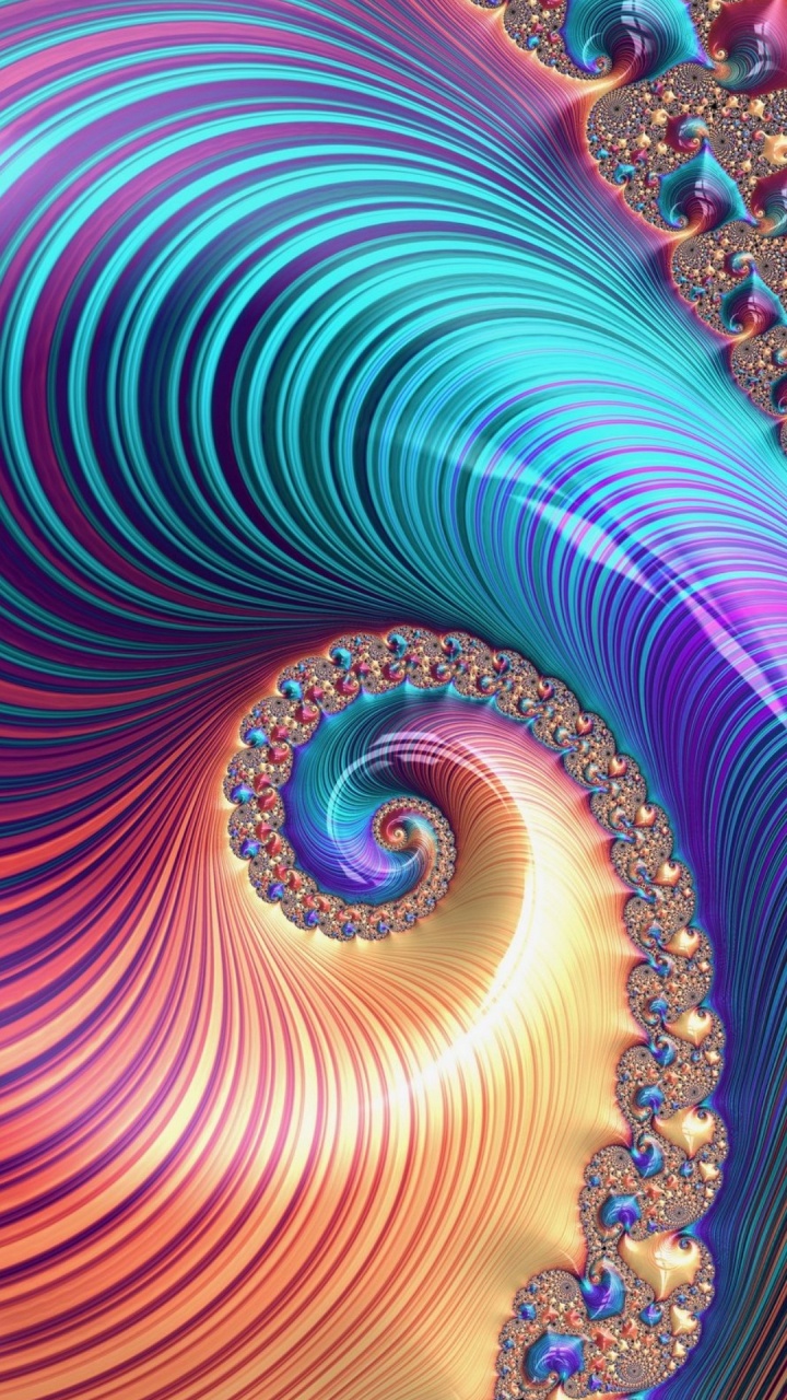 Обои фрактальное искусство, фрактал, спираль, абстракция, свет в разрешении 720x1280