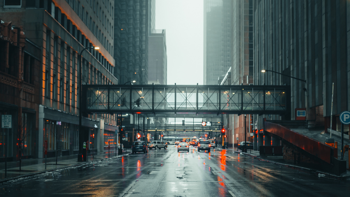 Обои улица, город, городской район, архитектура, метрополия в разрешении 1366x768