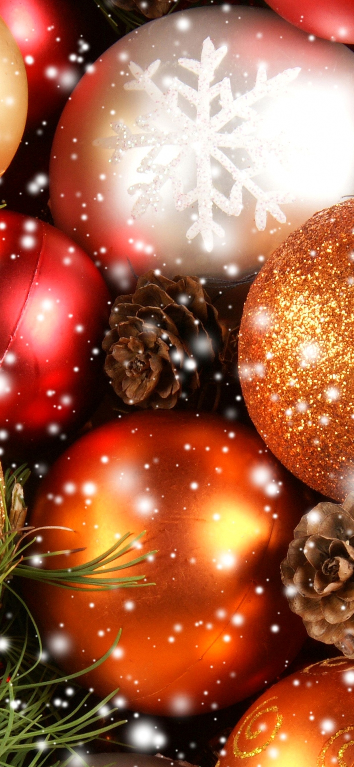 Обои Рождественский день, рождественский орнамент, Рождественские украшения, Рождество, праздник в разрешении 1242x2688