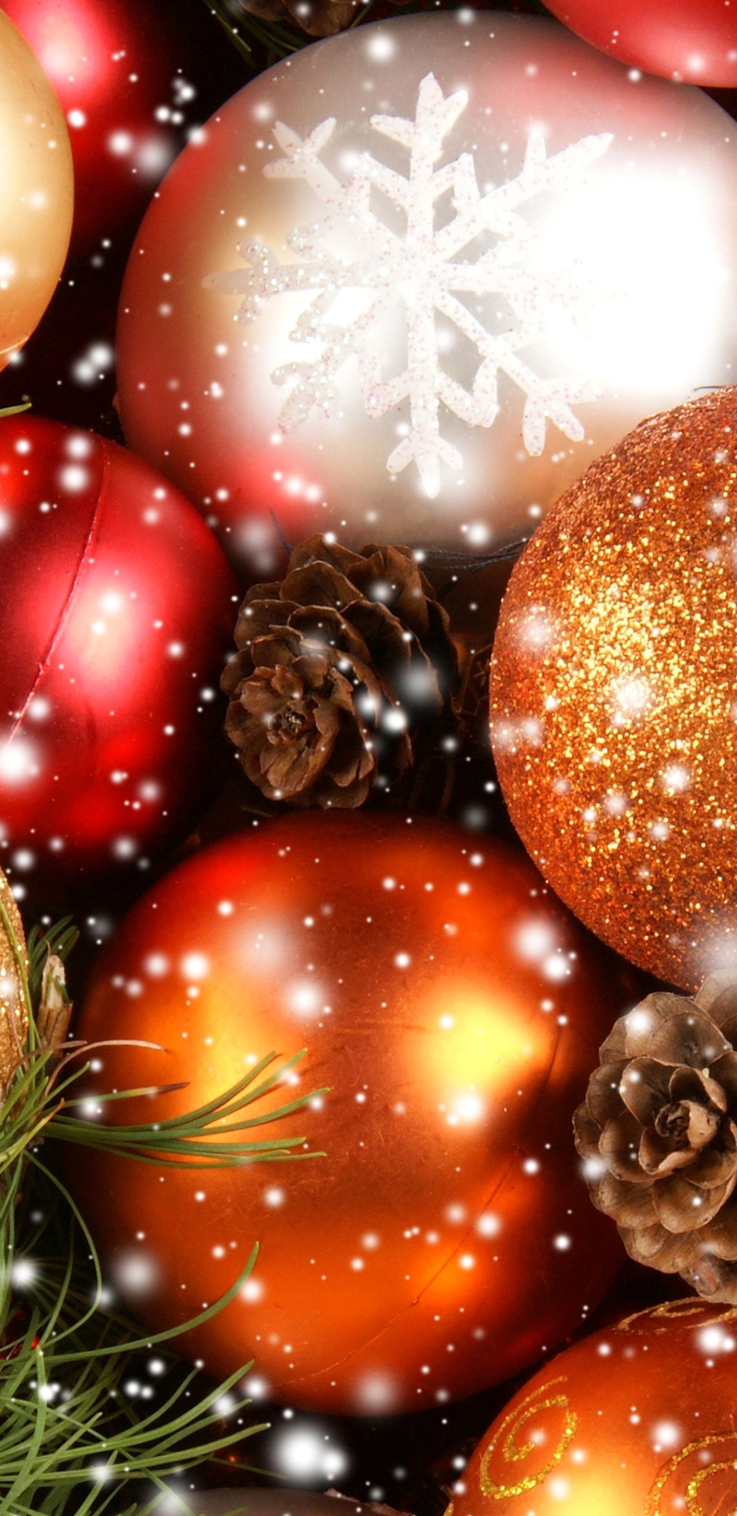 Обои Рождественский день, рождественский орнамент, Рождественские украшения, Рождество, праздник в разрешении 1440x2960