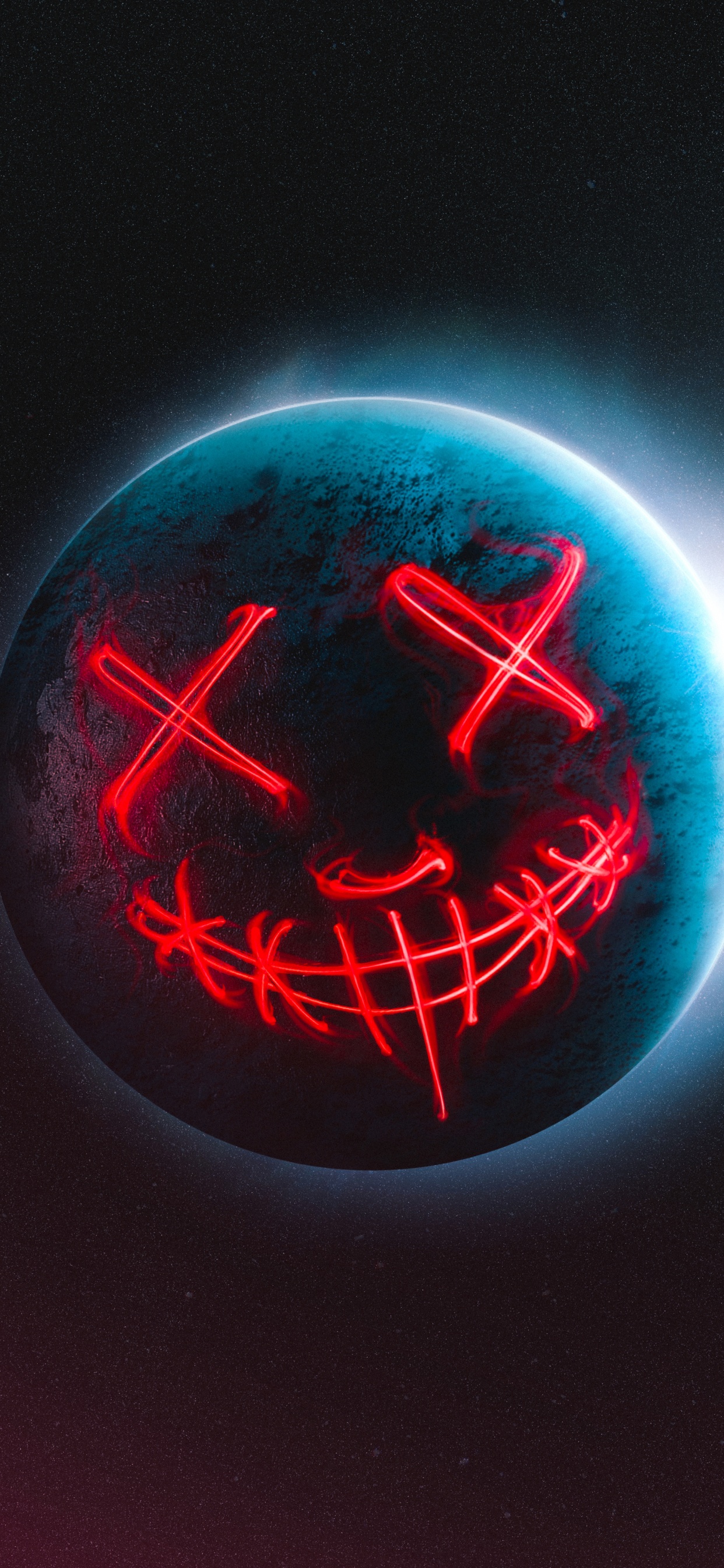 Обои круг, газ, электрик, неон, электронные табло в разрешении 1242x2688