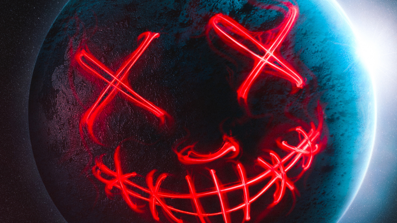 Обои круг, газ, электрик, неон, электронные табло в разрешении 1280x720