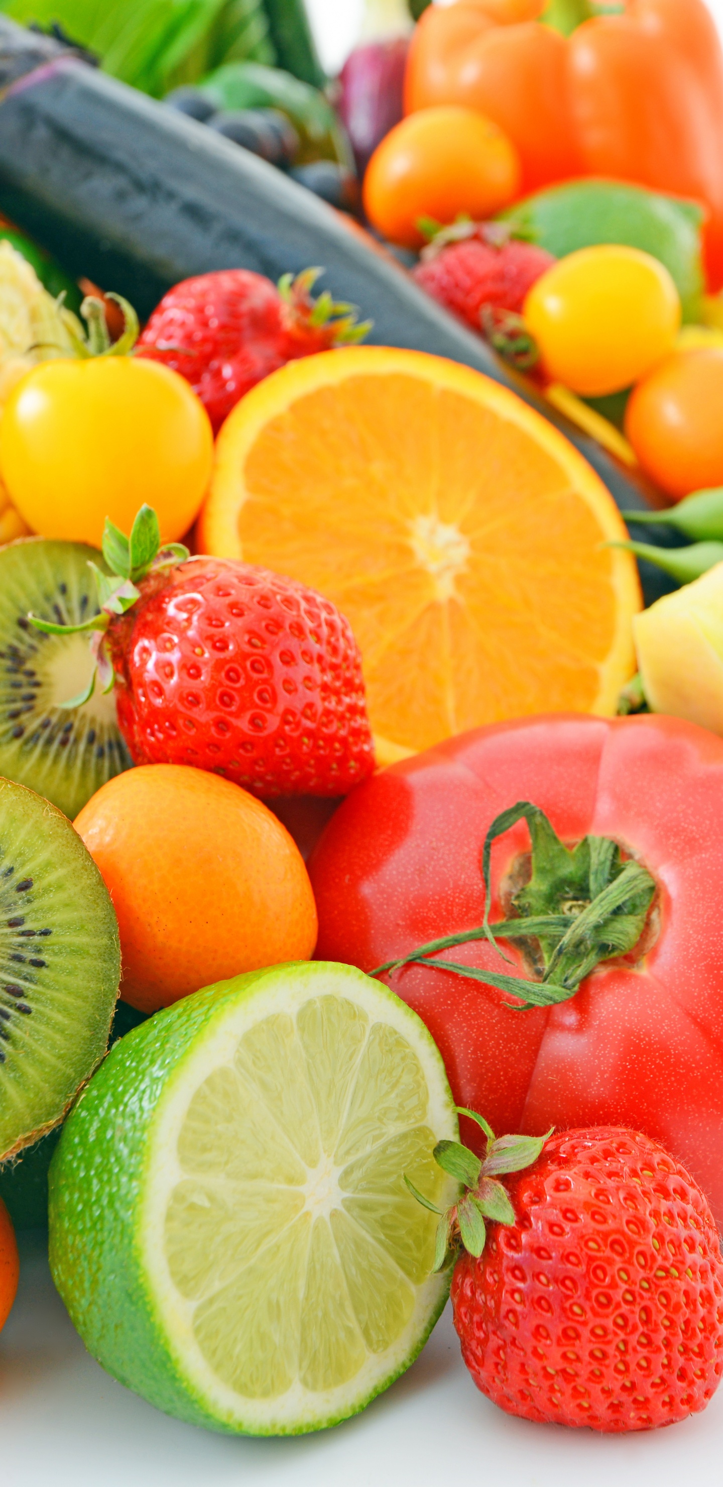 Обои фрукты, овощ, природные продукты, пища, суперфуд в разрешении 1440x2960