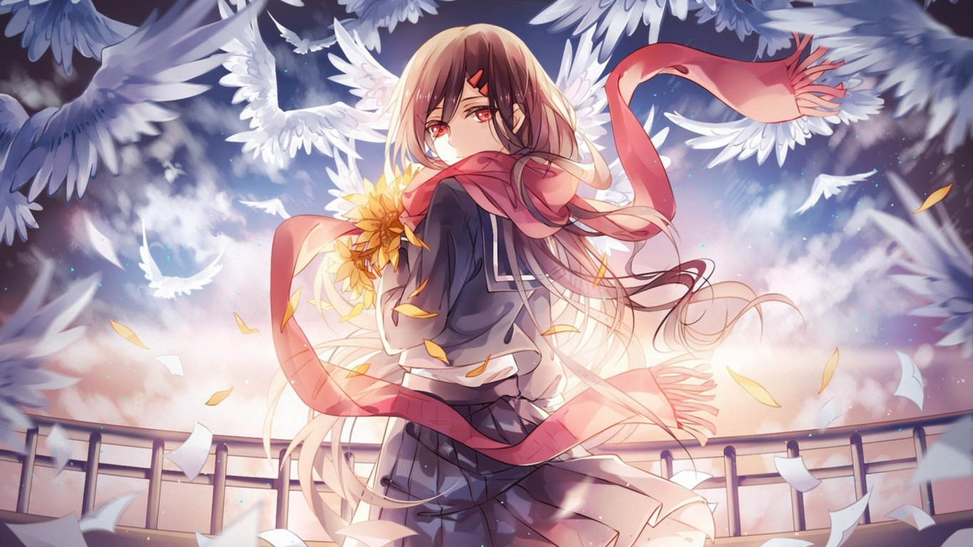 Обои Аяно Татеяма, Проект Кагеро, аниме, иллюстрация, Судьба Дополнительных в разрешении 1366x768