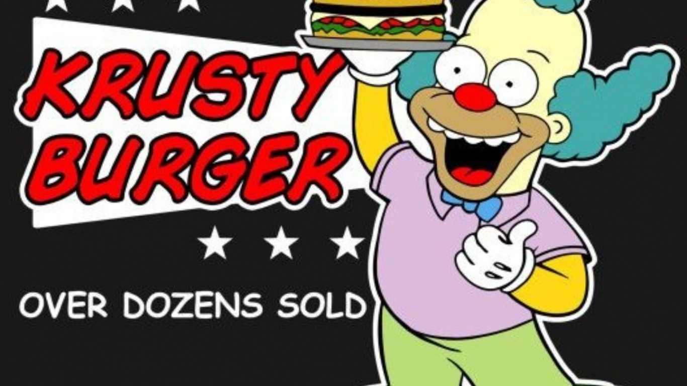 Обои клоун красти, Симпсоны, Гомер Симпсон, Барт Симпсон, Трой МакКлюр в разрешении 1366x768