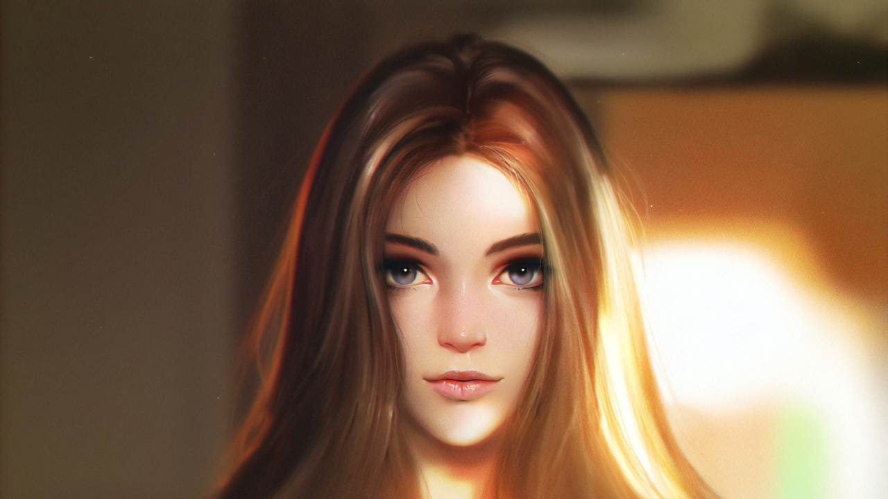 Обои лицо, рисование, губа, бровь, волосы в разрешении 1280x720